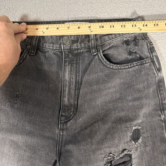 We The Free Crvy Jeans Women’s Size 28 High Rise Straight Leg Distressed Black - Picture 6 of 12